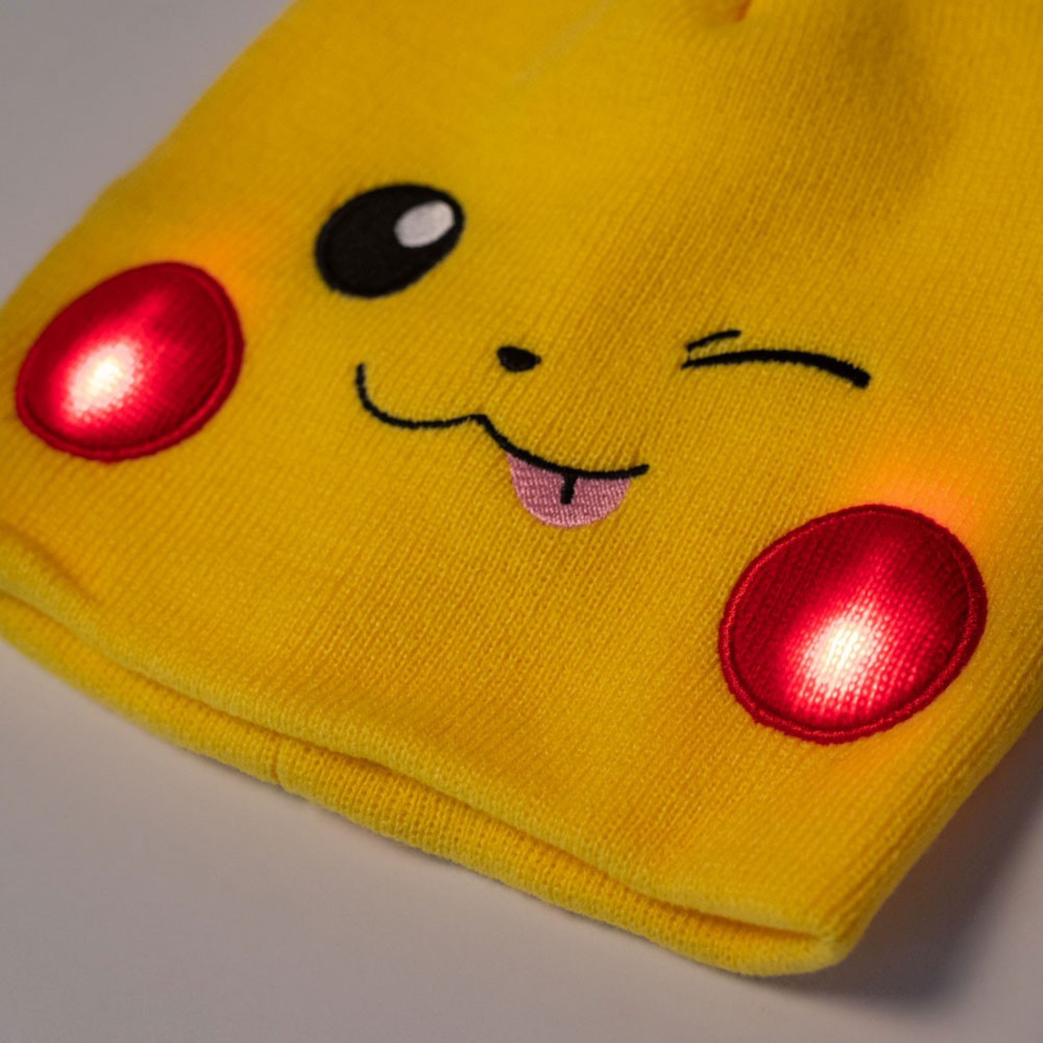 Pokemon Pikachu Wink Big Face Beanie with LED Cheeks